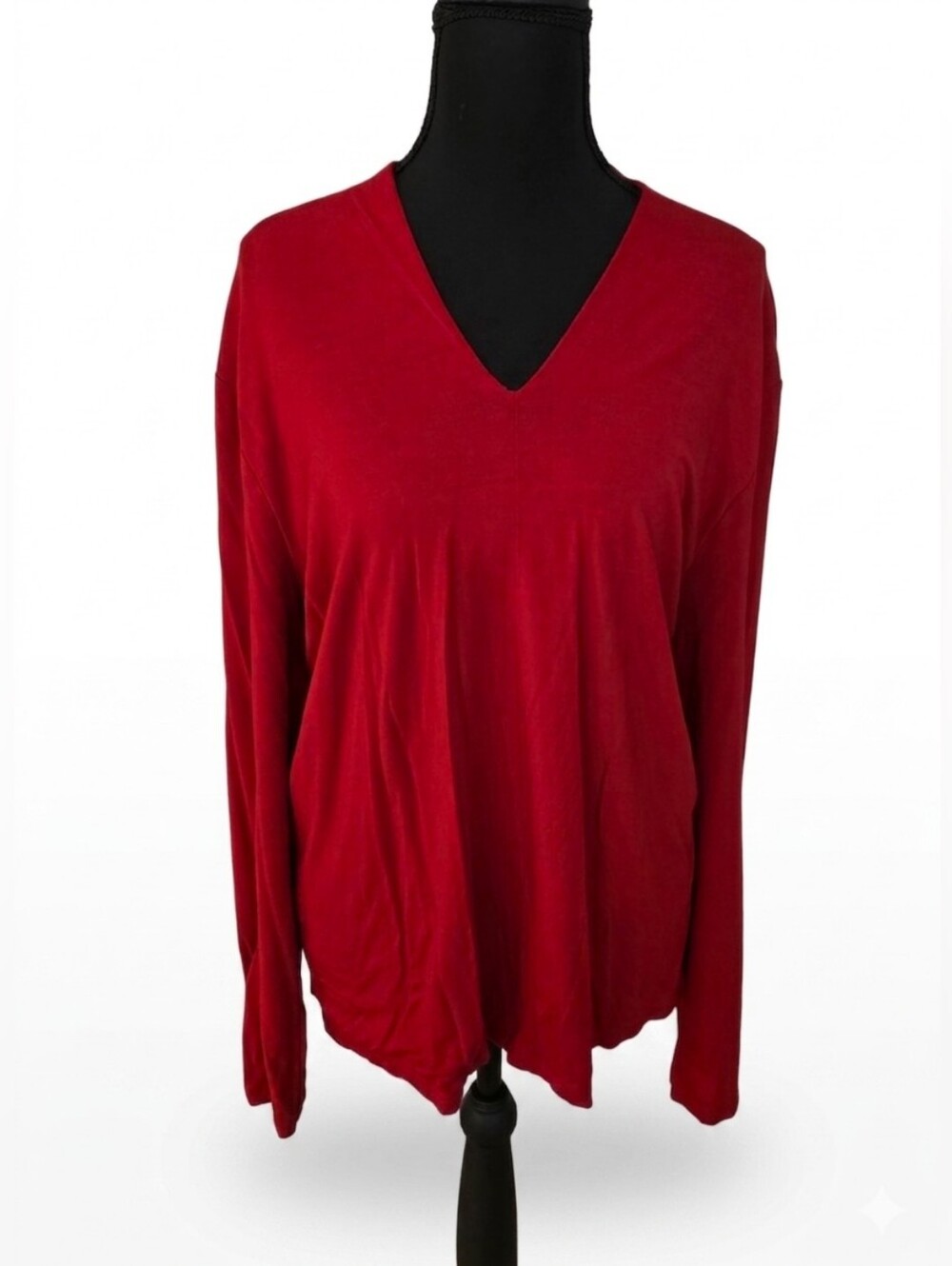 Talbots Red V-Neck Long Sleeve Top